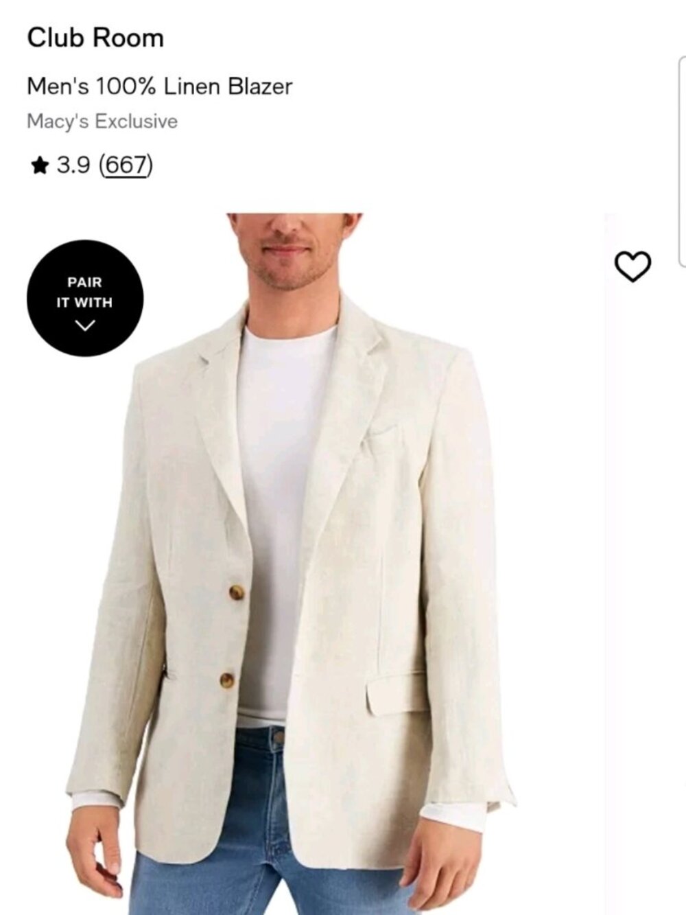 Men's linen blazer
